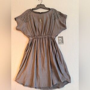 Express Gray Embroidered Dress